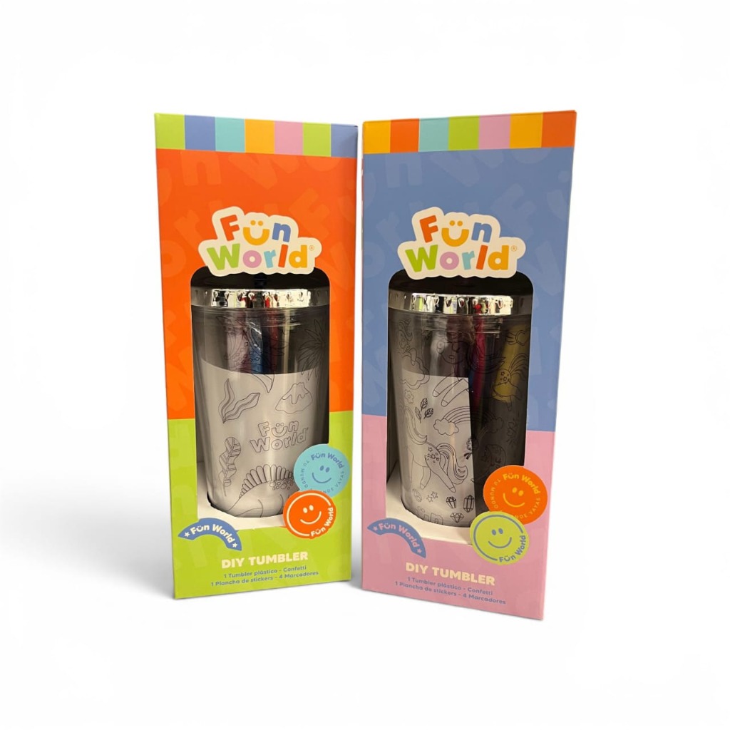 VASO P/COLOREAR C/4 MARC+STICKERS ROAR